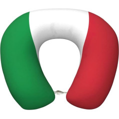 UVBDF Italian Flag Ergonomic Travel Neck Pillow Memory Foam Improved Airplane Travel Pillow for All Sleeping Positions