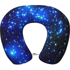 UVBDF Galaxy Stars Ergonomisches Reise-Nackenkissen aus Memory-Schaum, verbessertes Flugzeug-Reisekissen für alle Schlafpositionen