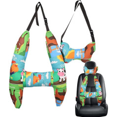 Tedious Car Pillow for Children - Pack of 2 Travel Pillow - Comfortable Airplane Neck Pillow with Cute Print, Travel Pillow, H-shaped Pillow for Long Travel for Children and Adults