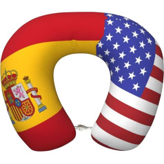 GGDCRFF Amerikanische Spanien-Flagge, bedruckte Memory-Baumwolle, bequemes U-förmiges Kissen, der ultimative Komfort auf jeder Reise.