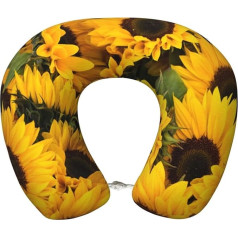 GGDCRFF Bequemes U-förmiges Kissen mit Sonnenblumen-Druck, Memory-Baumwolle, der ultimative Komfort auf jeder Reise.