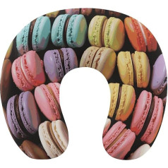 Macaron Biscuit Flavored Pastries Reisekissen Nackenstütze Memory Foam U-förmiges Kissen Weich Bequem Reise Nackenkissen Schlafruhe Kissen Reisezubehör für Flugzeug Auto Büro