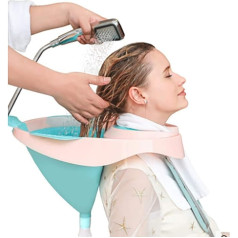 WSSJB Portable Hair Shampoo Bowl with Drain Hair Sink Mobile Tray for Salon, Injury, Seniors, Pregnant Women