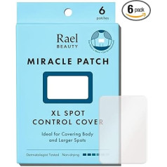 Rael Miracle XL Spot Control Cover - Hydrocolloid Acne Patches for Face, Pimples and Blemishes, Back and Body, for All Skin Types, Vegan, Cruelty Free (Pack of 6)