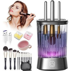 IUHFSIFS Makeup Brush Cleaner 9000RPM Ultra Power Motor 4.0 Perfect Cleaning Makeup Brush Cleaner Machine Electric Makeup Brush Cleaner Gray