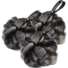 Hydrea London Shower Puff - Exfoliating Body Scrub for Men and Women - Ultra Soft Large Vegan Bath Hair Scrunchie Skin Buffer for Bathing 3 Pack