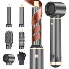 5 in 1 Hair Dryer Brush Hot Air Curling Brush Negative Ion Air Styler