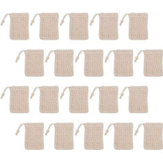 TOVINANNA Pack of 20 Linen Curtains Linen Towels Soap Bubbles Soap Bubbles Holder for Soap Grid Exfoliating Mesh Cleaning Foam Net Soap Protector for Soap Bed Linen Made of Cotton