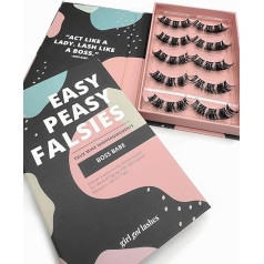 GIRLGOTLASHES Large Boxes Boss Babe, Handmade Eyelash Extensions, Home Eyelash Extensions, 5 Eyelash Pairs, Fake Lashes with 5-7 Days Hold, Vegan