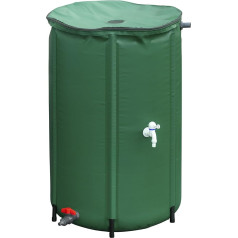 Meister 9968100 Foldable Rain Barrel – 250 Litres – 88 x Diameter 60 cm – Plastic – Green / Rain Barrel / Water Tank / Water Reservoir