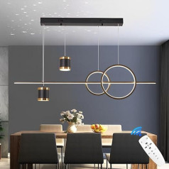 Qiaomao LED Pendant Light Dining Table Pendant Lamp Living Room Modern 49 W Starry Sky Converged Chandelier Dimmable Pendant Light with Remote Control Dining Room Lamp 120 cm Height Adjustable Black