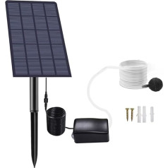 Djioyer Solar Powered Air Pump Kit, 2.5W Fish Pond Air Pump, Solar Powered Oxygen Geator, Oxygen Geator for Outdoor, Fish Tank, Pool, Fishing, Pond