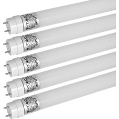 ZONE LED Set of 5 LED Tubes 150 cm Cold White (6500 K) 2100 Lumen T8 G13-20 W (Replaces 58 W) Includes Starter, LED Tube Fluorescent Tube Neon Tube Light