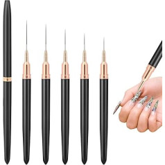 Gel Nail Brush 5pcs 4/8/12/20/25mm Nail Liner Brush Painting Nail Brush Set Nail Point Drawing Tool Nail Design Brush Detail Brush Long Line Thin Details