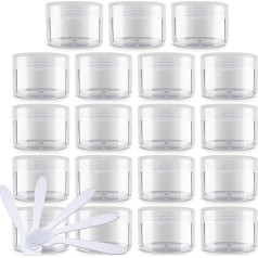 ZEOABSY Empty Jar, Clear Jar, Cream Jar, Empty Transparent Tin with Screw Cap, Travel Container, for Lotion, Mini Candles, Nail Art, Lip Balm Cream, transparent