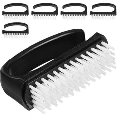 Beavorty Nail Brush with Handle, 6 Pieces Hand Finger Nail Cleaner, Nail Cleaning Brushes, Manicure Tools, Exfoliating Cleaning Brushes for Toes and Nails