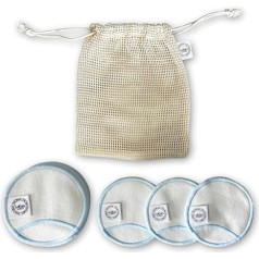 LEBBIO Washable Make-Up Pads, Pack of 20, Reusable Cotton Pads with Laundry Bag, Sustainable Soft & Gentle Make-Up Wipes, Perfect for Facial Cleansing