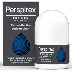 PERSPIREX Antiperspirant for Men, Maximum Strength, Clinically Proven to Reduce Heavy Sweating for Men, Deodorant Roll On, Up to 5 Days of Lasting Freshness and Sweat Protection, 20ml