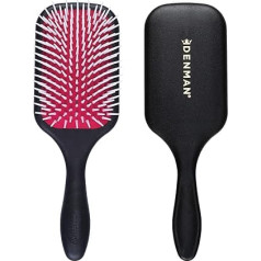 Denman Power Paddle Hair Brush for Fast and Comfortable Detangling, Blow Drying and Styling - Combination of D3 Styling Pins & Paddle Brush - For Women and Men (Red & Black), P038