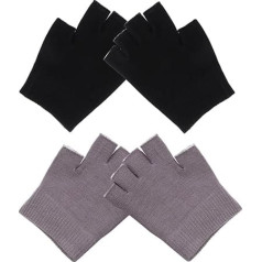 NOLITOY 2 Paar Halbfinger-feuchtigkeitshandschuhe Isolierte Handschuhe Fingerlose Handschuhe Fingerlose Handschuhe Herren Trockene, Rissige Handschuhe Black 5% Elasthan