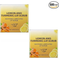 Turmeric Lip Scrub, Lip Scrub, Turmeric Vitamin C Scrub, Whitening Treatment for Dark Lips, Lip Whitening for Dark Lips of Smokers, Turmeric Lemon Lip Scrub (2 Pieces)
