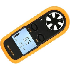 Wind Speed Thermometer, LCD Display Selection of 5 Units, Manual Automatic Switch, Digital Anemometer Compact Size for Outdoor Detection