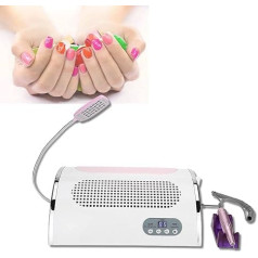 Dust Extraction Nail Salon, 3-in-1 Nail Dryer Vacuum Cleaner, Nail Lamp Curing Device for Manicure Dust Extraction Fan for Nail Design, LED Light, Multifunctional Electric Nail Drill