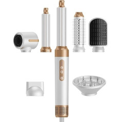 UKLISS Air Styler 7-in-1, Hair Styler Warm Air Brush Set with 110,000 rpm Hair Dryer with Diffuser, Automatic Curling Iron, Hair Straightener, Round Brush Dryer for All Hair Types for Curling,