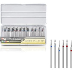 Sonew Pack of 30 Diamond Nail Drills, Professional Pedicure Manicure Cuticle Drill, Cuticle Dead Skin Clean for Nail Files Manicure Tools