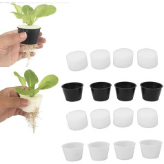 Mokylor 100 Set Grow Sponges and Baskets for Hydroponic Growing System Plant Baskets Plant Growing Sponges Replacement Sponges Pot for Garden Indoor Black