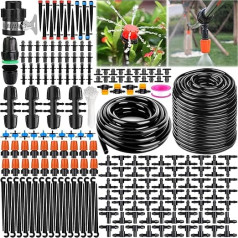 Frasheng 275 Pieces Irrigation System, 40 m + 8 m Irrigation Kits Micro Automatic Watering Kit Greenhouse, Drip Irrigation Irrigation System Garden Greenhouse Plants