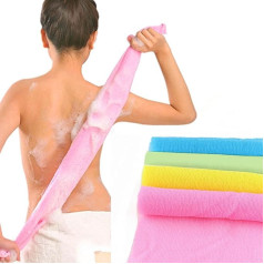 VIKSAUN 4 Pieces Exfoliating Bath Towel Nylon Japanese Exfoliating Body Shower Exfoliating Wash Cloth Sponges Bath Sponge Clean and Clear Exfoliating for Men and Women Daily Use (4 Pieces)
