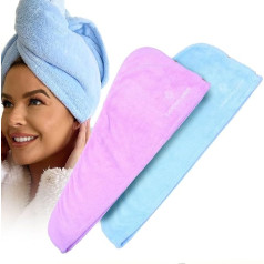 Laucan Linens Luxury Microfibre Hair Towel for Women | Pack of 2 | Quick Drying | Personal Beauty Styling Accessories | All Hair Types | Turby Twist