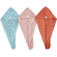 HOPESHINE Hair Towel Twist Women's Soft Bath Towels for Hair Turban Wrap Dry Cap Great Gift for Women Pack of 3
