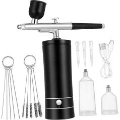 1 Set (USB) Portable Airbrush Gun Set Cordless Airbrush Air Brush Nail Airbrush Machine Wireless Airbrush Makeup Airbrush Paint Set Aluminium Alloy FRCOLOR