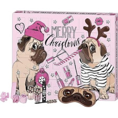 FESH! Pug'tastic Beauty Advent Calendar - Cosmetic Advent Calendar with Cute Pug - Pack of 24