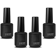 Nail Gel Nail Polish Set, Base and Top Coat, Reinforced Matte Gel, Super Strong Long Lasting Adhesive, 15 ml, 4 Pieces Set, Suitable for Graduations, Friends Meetings