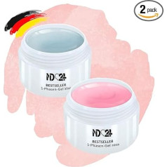 Gel Set - 1-Phase Gel Clear + Pink - Made in Germany (2 x 30 ml)