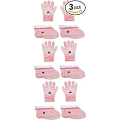 minkissy 3 Sätze Wachstherapie-handschuhe Feuchtigkeitsspendende Fersensocken Fußpeeling Fersenschutz Masken Entferner Für Raue Haut An Den Füßen Pflege Pads Rot Sporttasche 2 Paare * 3
