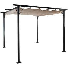 Mendler Pergola HWC-C42 Garden Gazebo, Sturdy, 6 cm, Frame + Sunroof