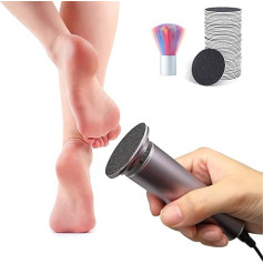 Electric Foot File Callus Remover, Professional Electric Foot Sander, Pedicure Tools (Adjustable Speed) with 60 Sandpaper Discs and Clean Brush for Dry