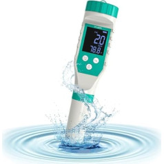 YIYEGO pH Chlorine Meter Pool, Salt Content Meter Pool, 7 in 1 FAC, ORP Pool Meter Chlorine and pH for Salt Meter Koi Pond, Aquarium, Pool
