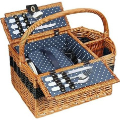 Cilio Cernobbio 156621 Wicker Picnic Basket Faux Leather 44 x 30 x 22 cm Brown M
