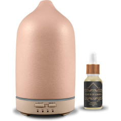 Aroma Diffuser AS Mini (Apricot) | by Reima | Ultrasonic Humidifier | Includes High-Quality Perfume Oil Fleur d'Amour | Mandarin, Jasmine & Vanilla