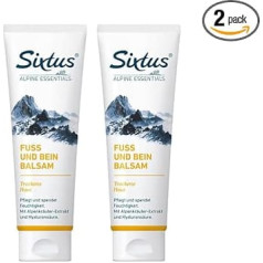 Sixtus Foot and Leg Balm with Shea Butter and Evening Primrose Oil - Intensive Care for Elastic and Smooth Skin - 2 x 125 ml