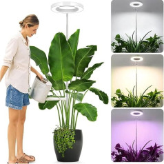 160 cm Plant Lamp LED Full Spectrum Large Grow Lamp for Indoor Plants, Height-Adjustable LED Grow Lamp Flower with Timer 3/9/12 Hours with USB Adapter, 3 Light Modes and 10 Brightness