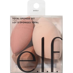 e.l.f. Total Sponge Set, Multi-Use Makeup Sponge Set for Flawless Blending, Great for Powder or Liquid Concealer & Foundation, Vegan & Cruelty-Free