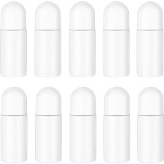 Hopowa Deodorant Stick Bottles, Pack of 10 Matte Empty Roller Bottles, Deodorant Roller Bottle with Roller Ball for Fragrance Oils Perfume Travel Filling 50 ml