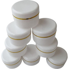 8 Pcs Empty Plastic Cosmetic Containers with Lids Portable 100ml Refillable for Body Scrub Mask Lotion (White)