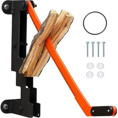 Manual Wood Splitter, Wall Mount Firewood Splitter, Kindling Splitter for Wall Mounting, Handwood Splitter for Softwoods, Ignition Splitter, Carbon Steel Handwood Splitter for Camping (Orange)